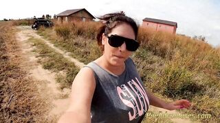 BBW brunette pee a lot trough her tights outdoor – Pee Adventures