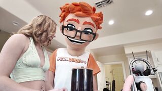 Blonde Teen Becky Summer Plays with Toys and Takes a Facial